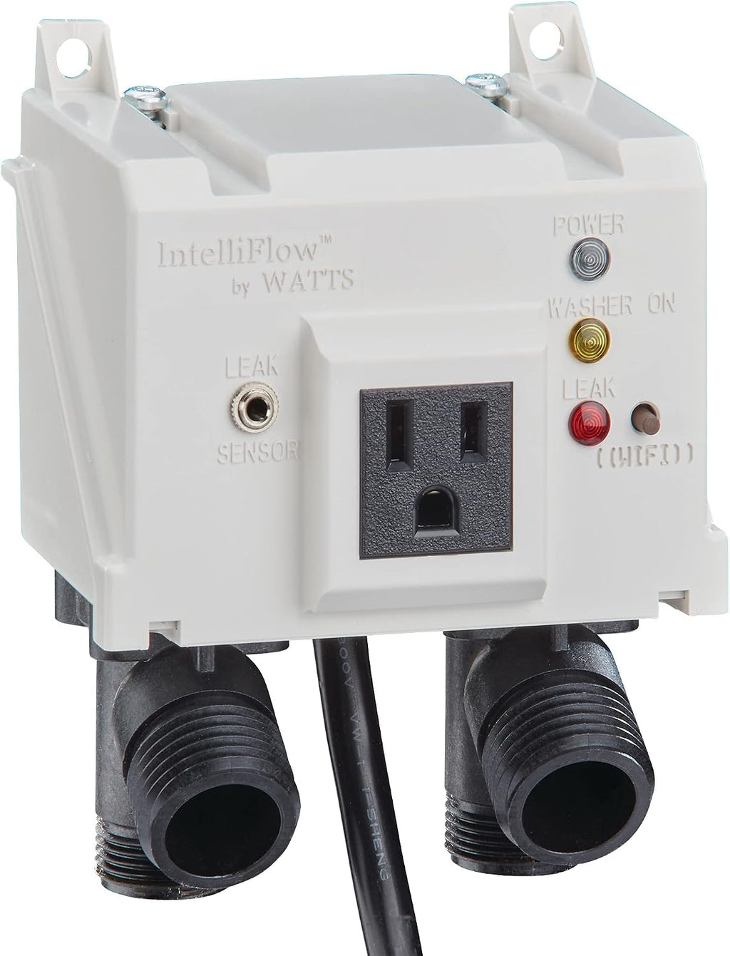 Watts A2C-SC Series Intelliflow 1/2' Washing Machine Smart Water Shutoff Valve with Leak Sensor, Inlet Adapters, Without Wall Box, Automated Flood Detection with Real-Time Text and E-Mail Alerts