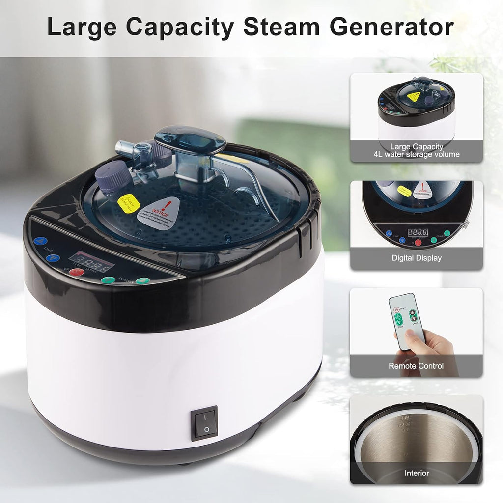 Portable Steam Sauna, Full Size Personal Sauna for Home, with 4L & 1500W Steam Generator, Remote Control, Timer (Single Steam 4L Steamer Set - Dark Grey Orange Rim, 33.85' x 33.85' x 65.74')