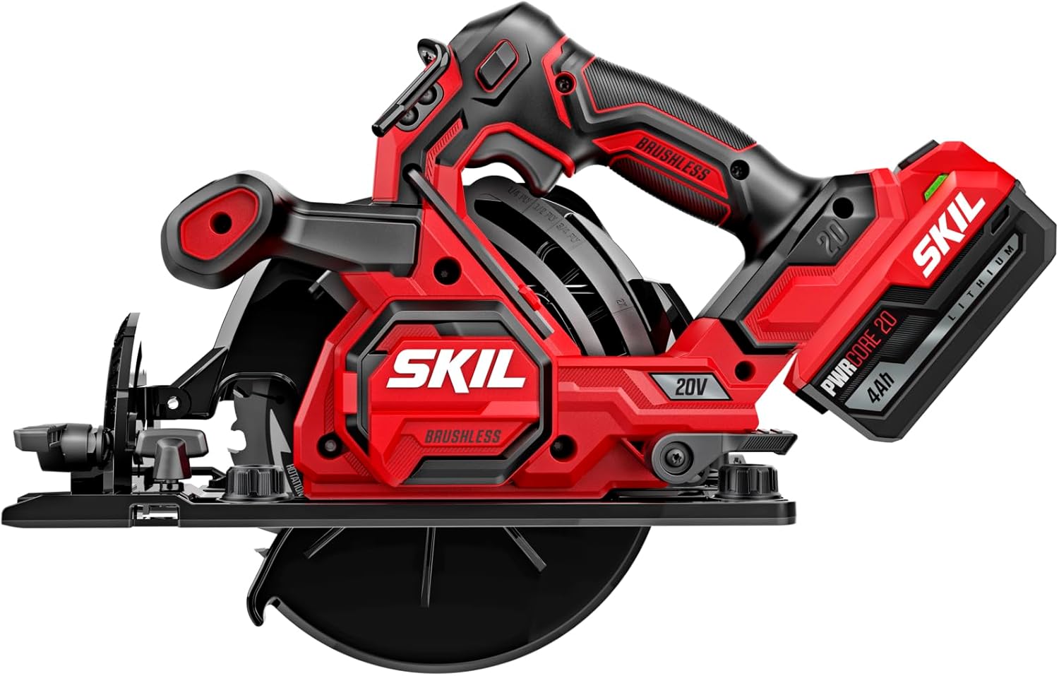 SKIL PWR CORE 20 Brushless 20V 7-1/4-Inch Circular Saw Kit, Includes 4.0Ah USB-C Battery and 45W PD Charger - CR5440B-1C