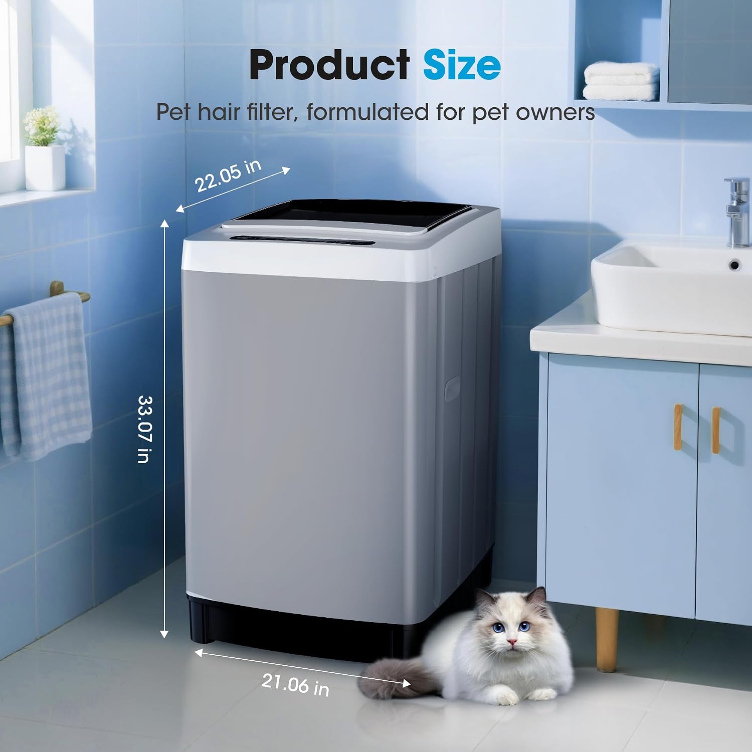 20lbs Portable Washing Machine, Full-Automatic Portable Washer with 10 Wash Cycles, Top Load Clothes Washer with Drain Pump for Apartment Bathroom, Dorms, RVs