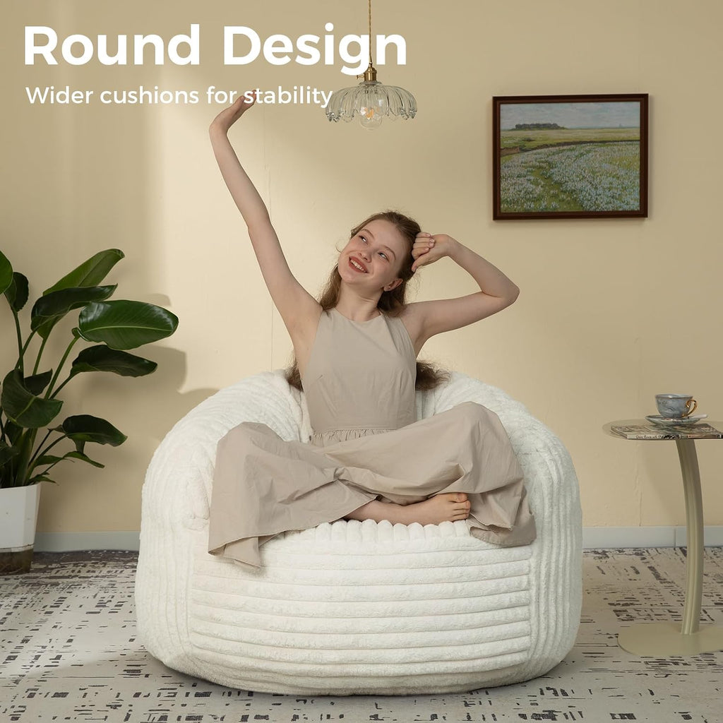 EBENCHICO Bean Bag Chair for Adults and Teens, Comfy Cozy Bean Bag Chairs,Beanbag Chair for Dorm Lazy Couch Sofa Chair Living Room Gaming,Reading