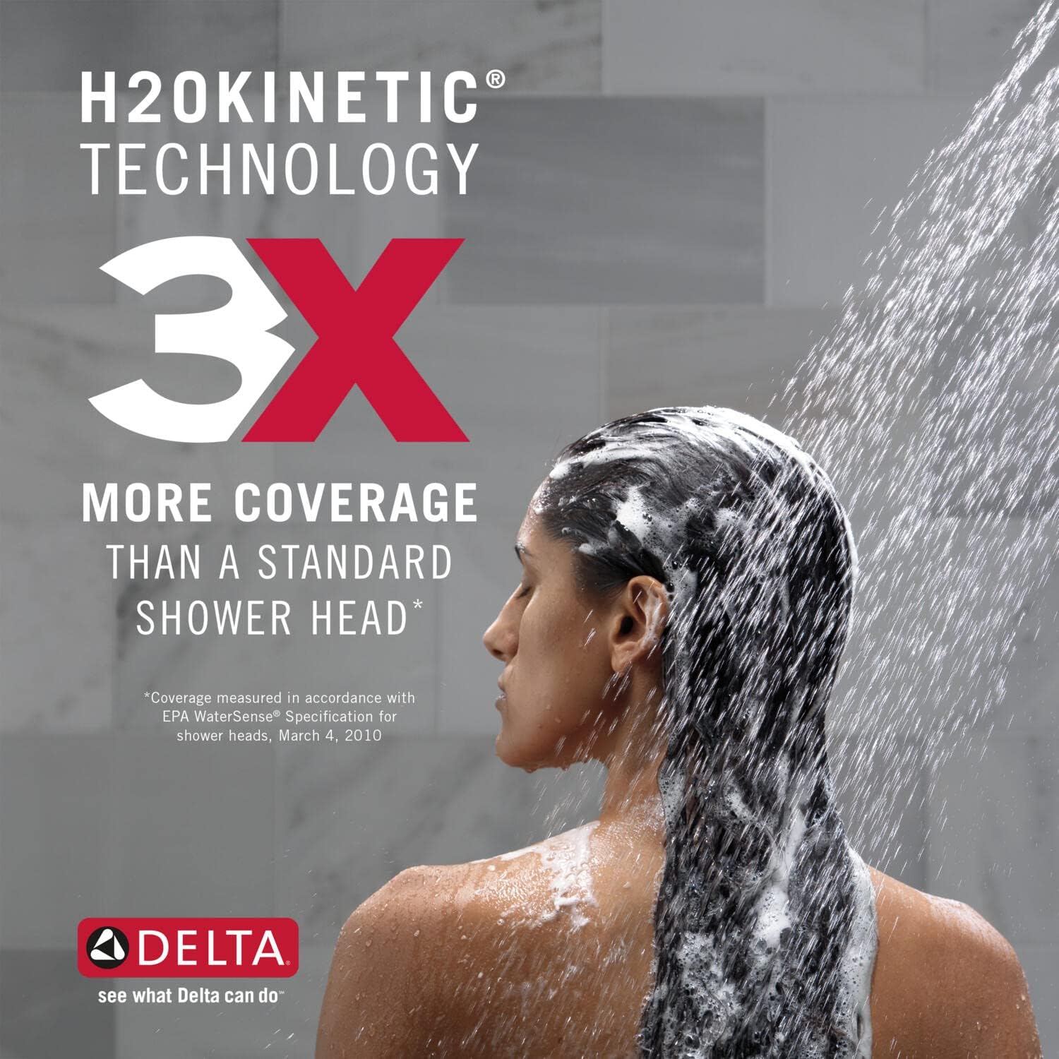 Delta Faucet Trinsic 14 Series Single-Function Tub and Shower Trim Kit with Single-Spray H2Okinetic Shower Head, Chrome T14459 (Valve Not Included)