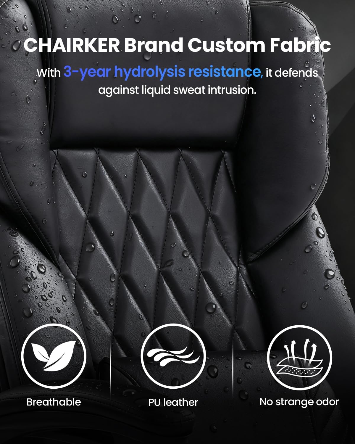 500LBS Big and Tall Office Chair with 3D Kneading Massage Lumbar Support, Office Chairs for Back Pain Relief, Ergonomic Comfort 130° Reclining Desk Chairs Managerial Chairs for Heavy People