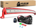 Nilight LED Light Bar 50 Inch Triple Row Spot Flood Combo Lights Red Shell with Wiring Harness Kit for Fog Driving Work Lighting on Off-Road Truck SUV ATV UTV