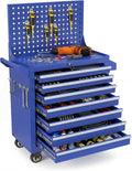 Rolling Tool Chest with Wheels, 7 Drawers Tool Storage Cabinet, Portable Metal Tool Box Organizer with Lock, Tool Cart on Wheels Toolbox Workbench for Garage, Workshop, Warehouse(Required Assembly)