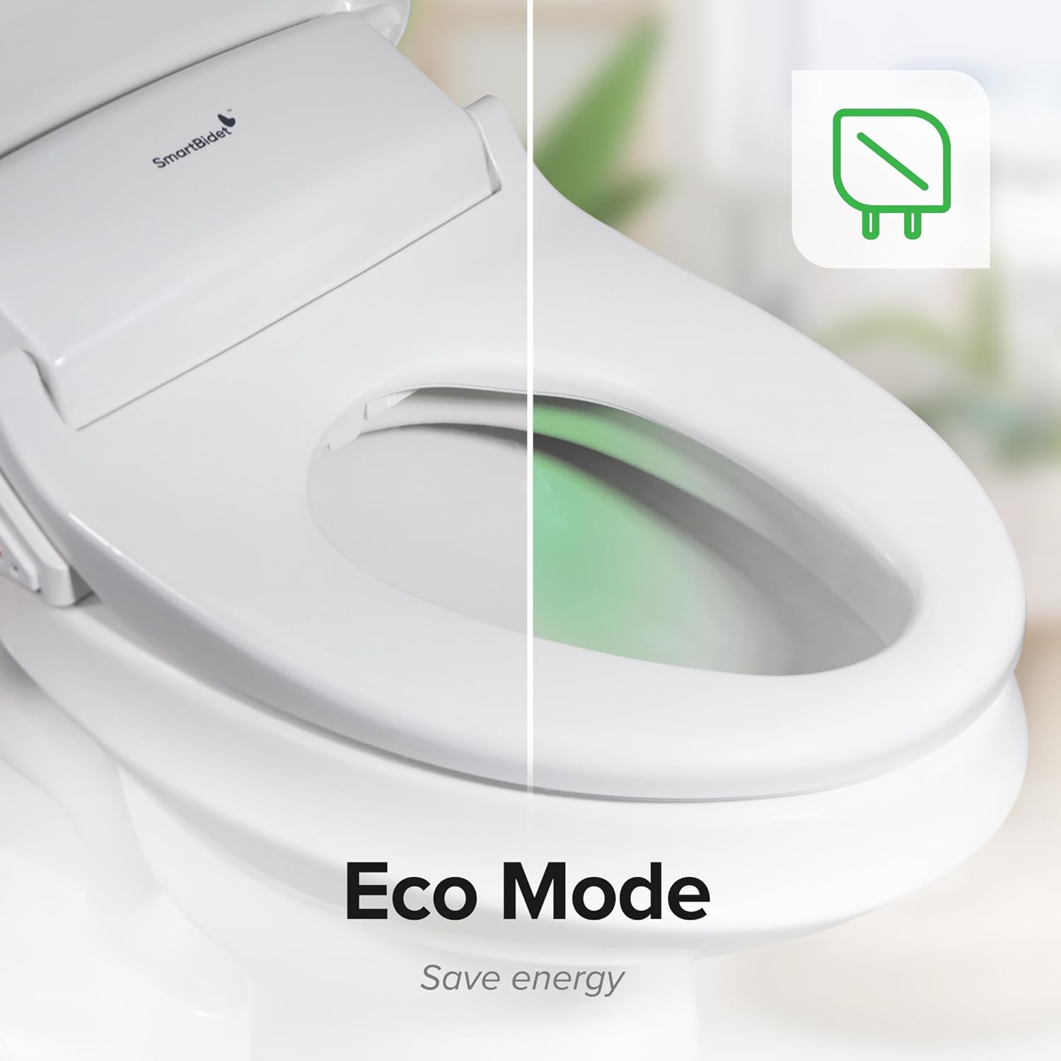 SmartBidet® SB-1200 Luxury Advanced Electric Smart Bidet Round White Toilet Seat with Remote control, Endless Warm Water with LED Night Light, Slim Profile