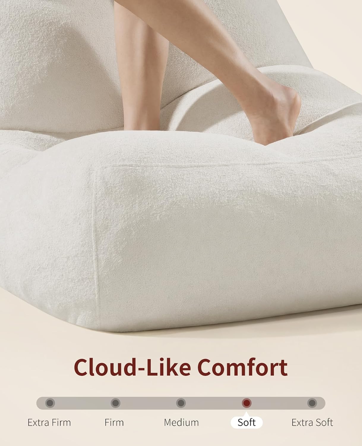 Relefree Giant Bean Bag Chair for Adults, High-Back Memory Foam Bean Bag, Comfy Boneless Chair, Lounge Chair for Bedroom, Living Room, Gaming, Reading Nook