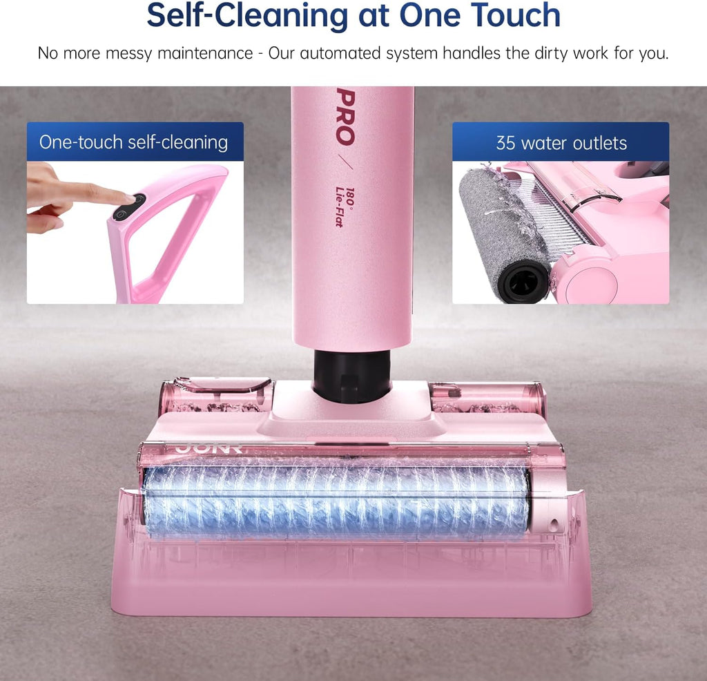 JONR S20 Pro 180° Lay Flat Wet Dry Vacuum Cleaner - Smart Adjusting Suction Cleans Under Low Furniture (3.5'), Self-Cleaning, 2-in-1 Vacuum and Mop for Pet Hair, Kitchen Spills & All Floor (L)