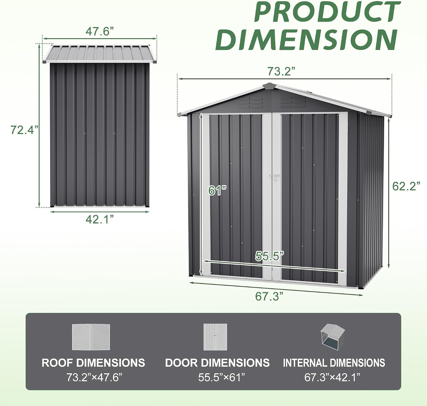 6 x 4 FT Metal Outdoor Storage Shed,Backyard Garden Tool Shed– Lockable Door, Waterproof Sloped Roof, Reinforced Galvanized-Steel Frame, Multi-Purpose Garden Shed for Backyard, Patio & Lawn