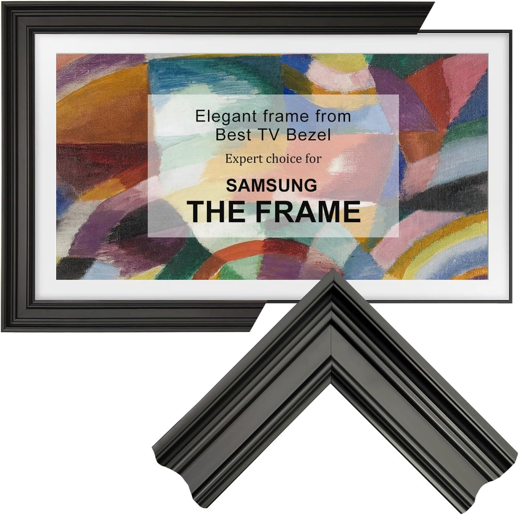 Black TV frame 32' (Linear Noir, 32-LS03) - Compatible ONLY with Samsung The Frame TV and Pro TVs (Fits 2021-2026, LS03A, LS03B,LS03C,LS03D,LS03FA,LS03FW)