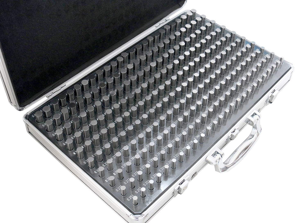 Accusize Industrial Tools 0.251''-0.500'', 250 Pc Steel Plug Pin Gage Set, Minus, Class Zz, with Reliable Strong Aluminum Case, M2(-) a