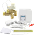 FloodStop Washing Machine Leak Detector Kit with Automatic Water Shut-Off and Visual/Audible Alarms, 3/4' 90deg, Hot & Cold Valves