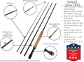 Wild Water Deluxe Fly Fishing Combo Starter Kit, 5 or 6 Weight 9 Foot Fly Rod, 4-Piece Graphite Rod with Cork Handle, Accessories, Die Cast Aluminum Reel, Carrying Case, Fly Box Case & Fishing Flies