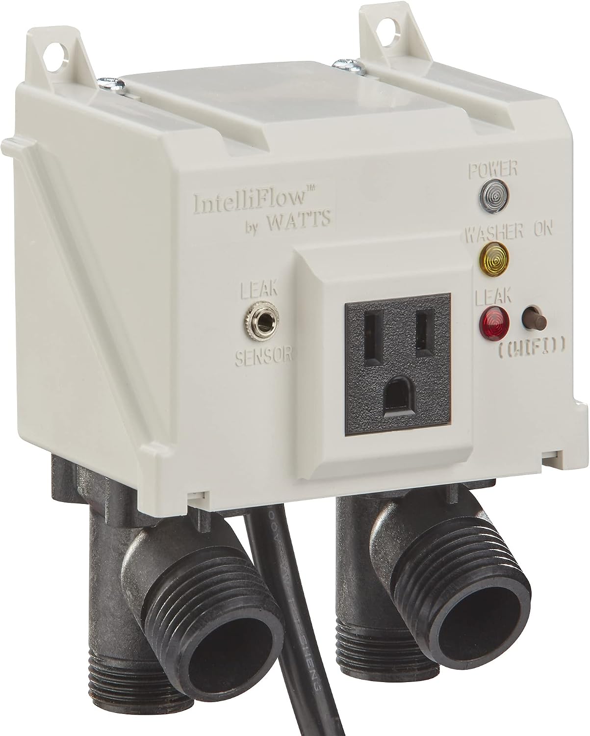 Watts A2C-SC Series Intelliflow 1/2' Washing Machine Smart Water Shutoff Valve with Leak Sensor, Inlet Adapters, Without Wall Box, Automated Flood Detection with Real-Time Text and E-Mail Alerts