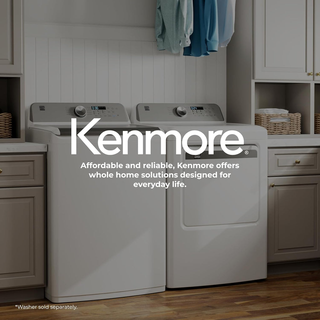 Kenmore 7.0 cu. ft. Front Load Gas Dryer - with Guard to Reduce Wrinkles & Static - Smart Sensor Drying - LED - White