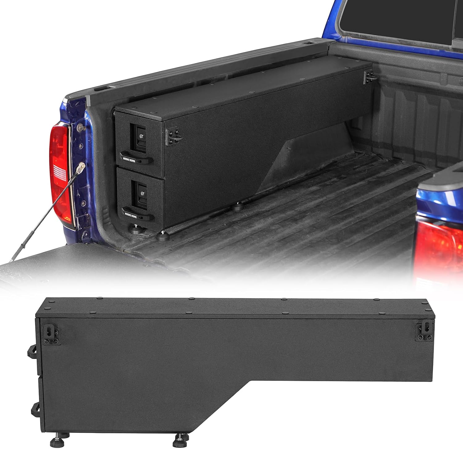 Hooke Road Colorado Truck Bed Wheel Well Tool Box for 2015-2022 Chevy Colorado & GMC Canyon (5'2' Bed), Sliding Lockable Truck Storage Drawer System
