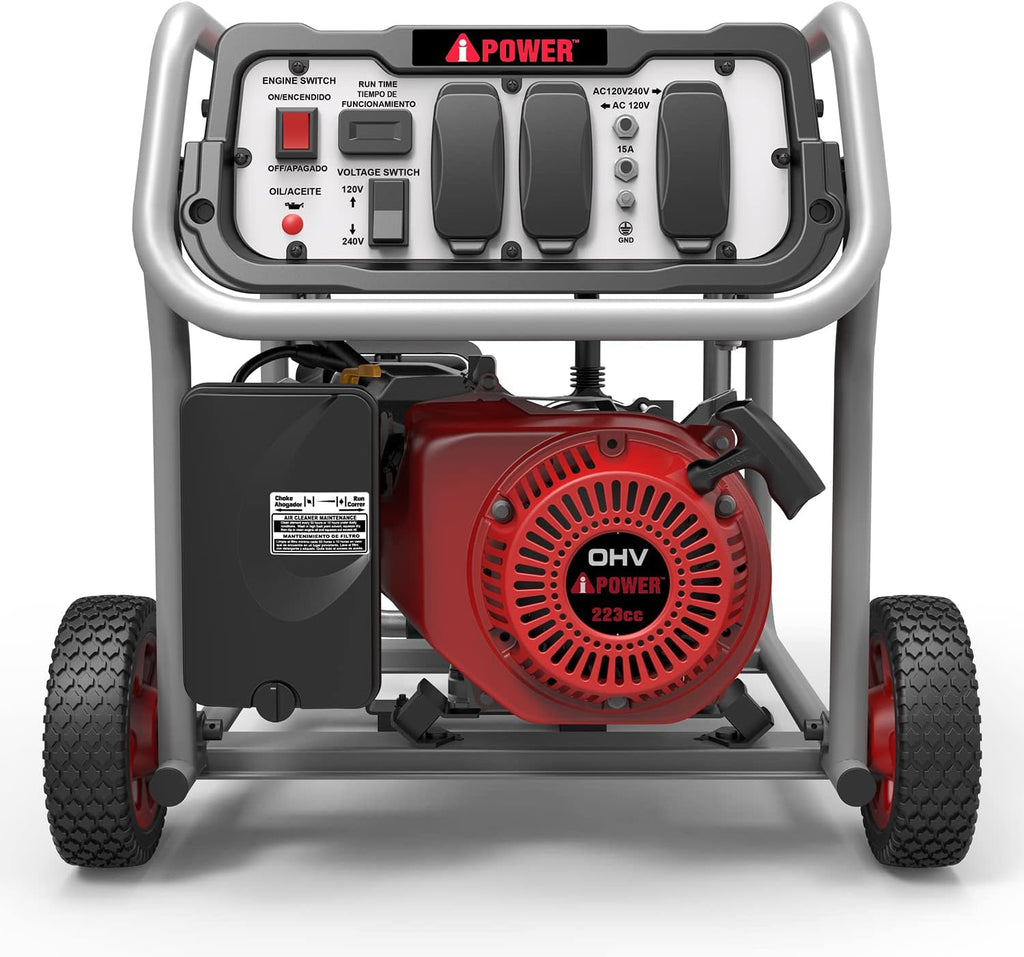 A-iPower SUA4500 4500 Watt Portable Generator Gas Powered Wheel Kit Included, EPA/CARB complied