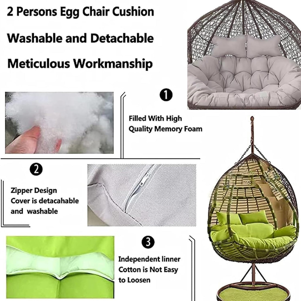 Swing Hanging Chair Cushion Egg Chair Cushion Thicken Hanging Basket Egg Chair Waterproof Heavy Duty Swing Chair Cover Seat Cushion for Garden Outdoor Indoor Patio(8,120CM)