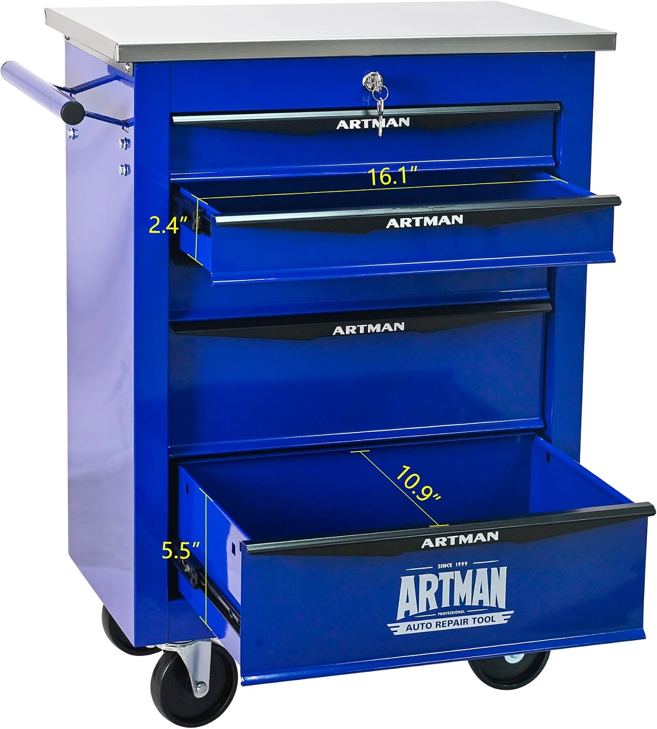 Campfun Tool Cart on Wheels 5 Drawers Rolling Tool Chest Workbench, Metal Tool Cabinet with Extra 7 Tool Storage Boxes, Tool Chest Combo Portable Mechanic Tool Cart for Garage Workshop Warehouse