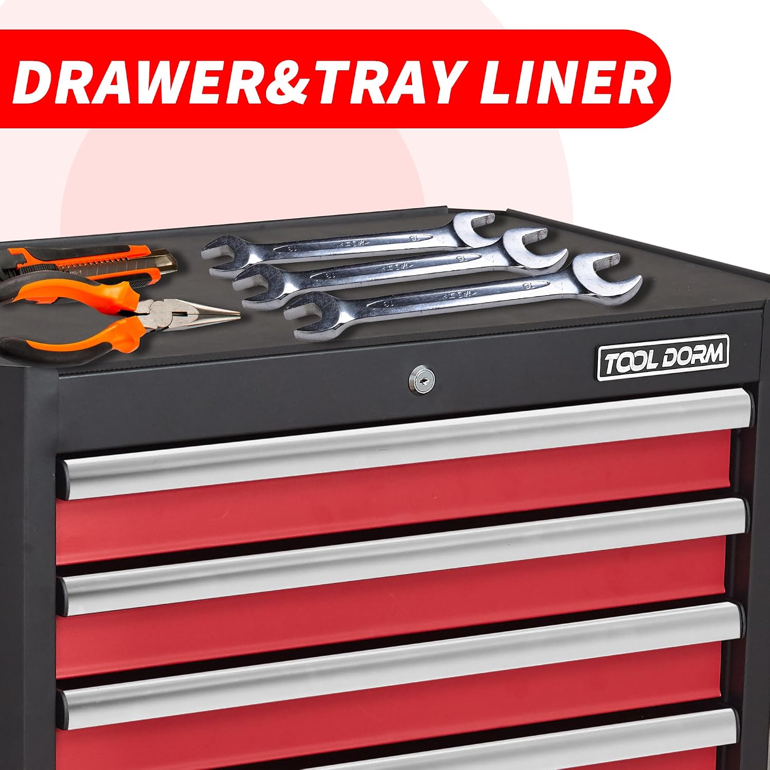 Upgrade 7-Drawer Rolling Tool Chest with Locking Wheels & Drawers, 18.5' D x 27.9' W x 39.5' H Mobile Tool Storage Cabinet, Heavy-Duty Garage Organizer w/Ergonomic Handle