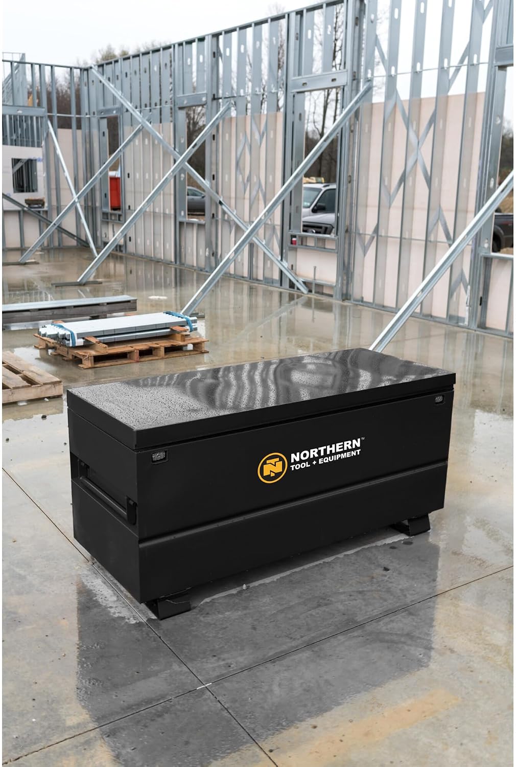 Northern Tool + Equipment. Jobsite Box, Black, 48in.W x 24in.D x 28in.H, Model# 2048-NTE (60 Inches)