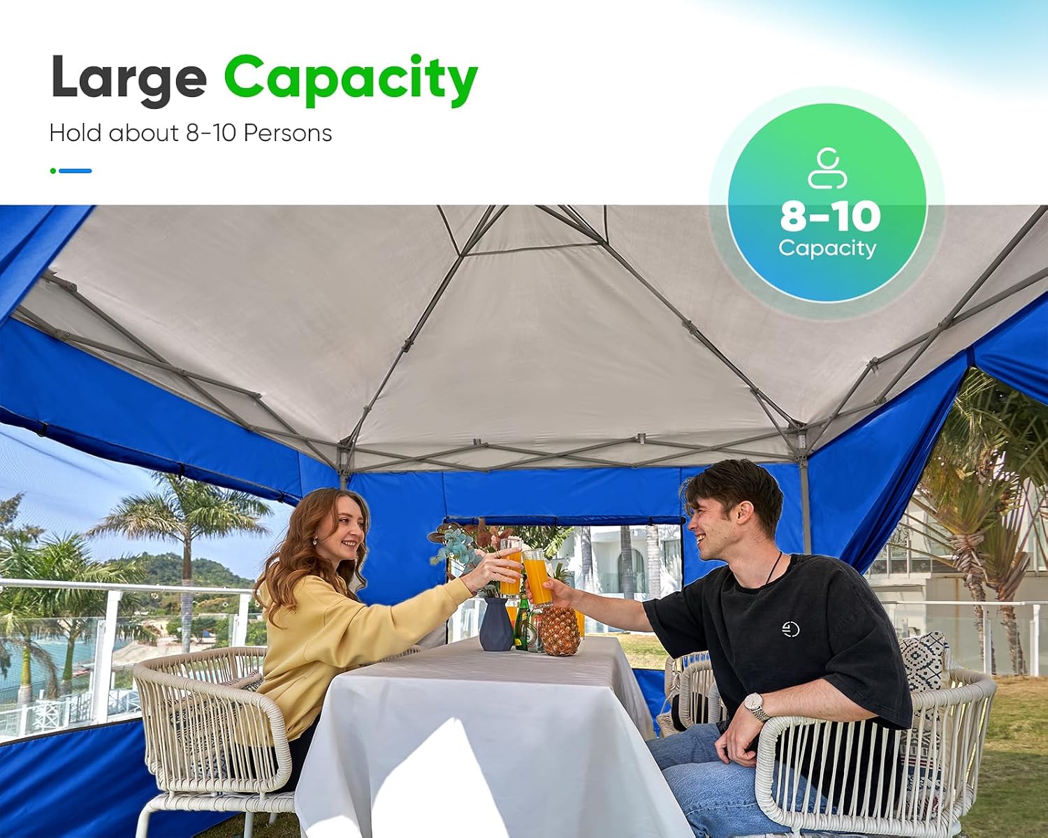 Quictent Privacy 8x8 Pop up Canopy Tent with Sidewalls and Roll-up Ventilated Windows, One Person Easy Setup, Outdoor Commercial Gazebo Shelter Enclosed Waterproof, Bonus 4 Sandbags