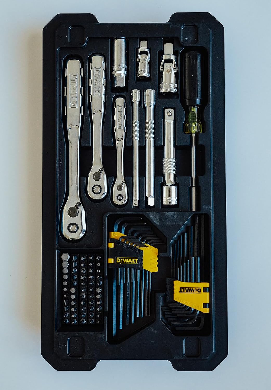 DEWALT Mechanic Tool Set, 226 Pieces, 1/4',3/8' and 1/2' Drive, with Ratchets, Sockets, hex keys and more (DWMT45226)