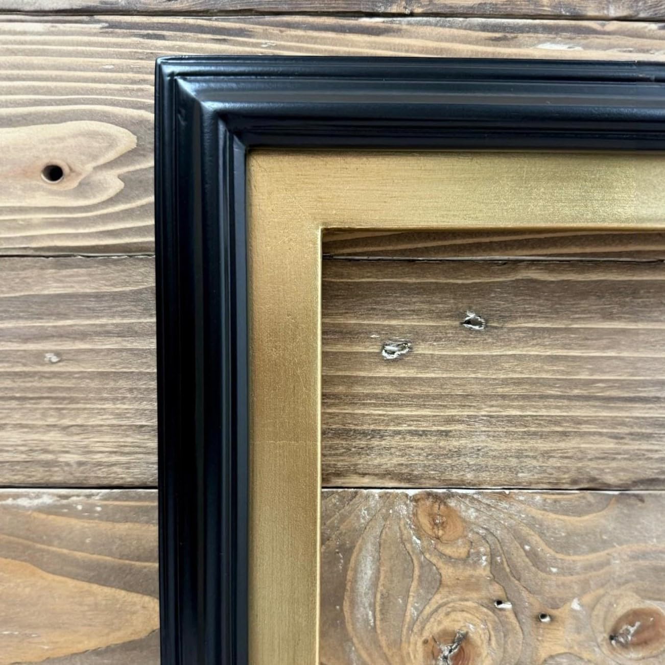 32, 43, 50 & 55 inch Handmade wood ornate TV Frame for Samsung The Frame TV. Satin Black with Gold Leaf (not for use with other models) (50 INCH)