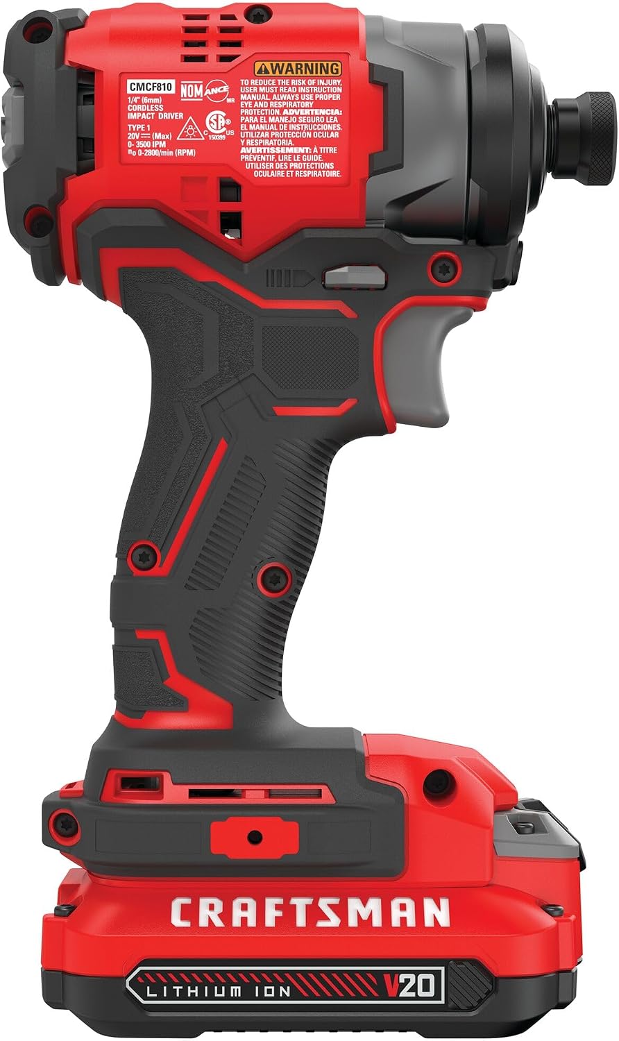 CRAFTSMAN V20 Cordless Impact Driver Kit, 1/4 inch, Battery and Charger Included (CMCF810C1)