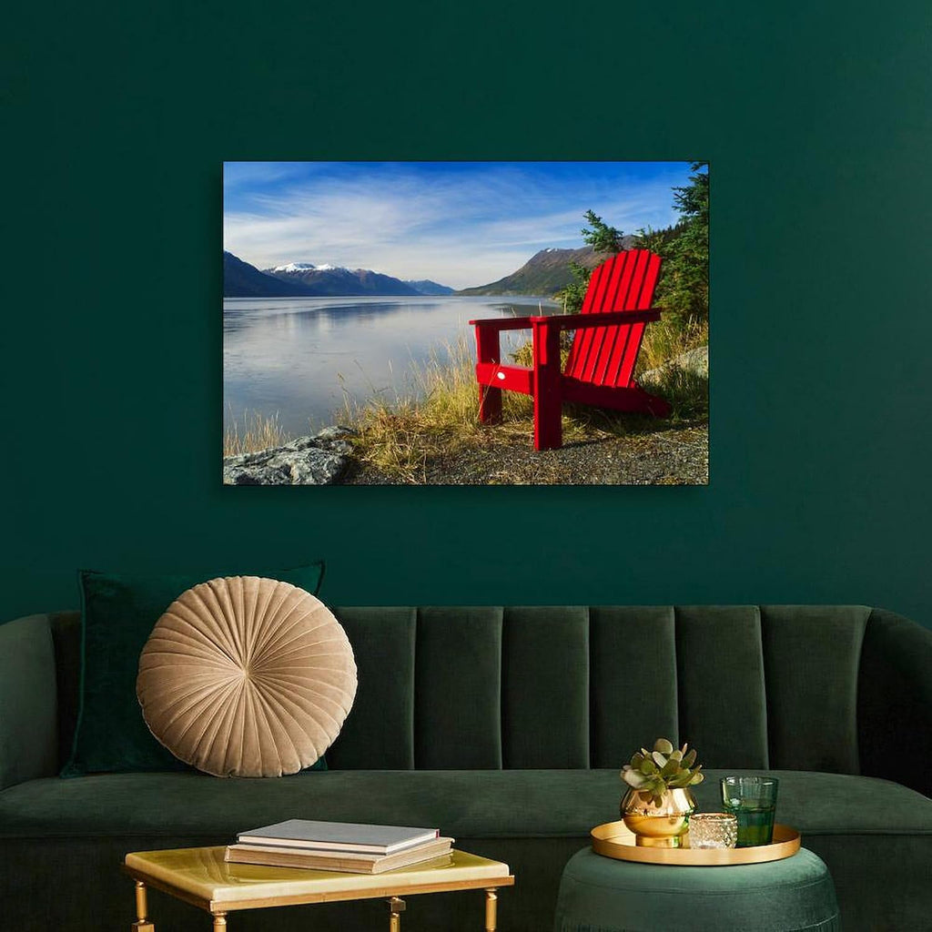 CafePress Canvas Wall Art Beach Red Adirondack Chair Ready to Hang for Living Room, Bedroom or Office