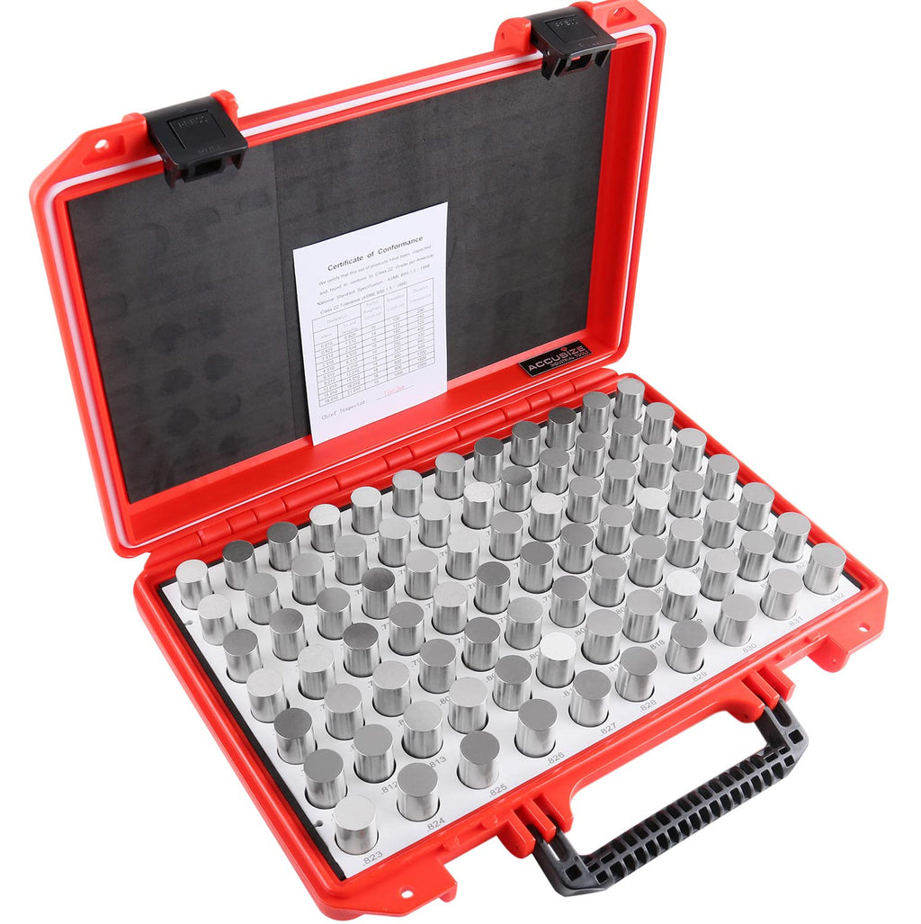 Accusize Industrial Tools 0.751''-0.832'', 82 Pcs Steel Plug Pin Gauge Set, Minus, Class Zz, M5(-)