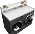 Washer Dryer Countertop, 54' x 27.55' 2-Tier Washer Dryer Topper with Edge, for Laundry Room Organization Whisper White