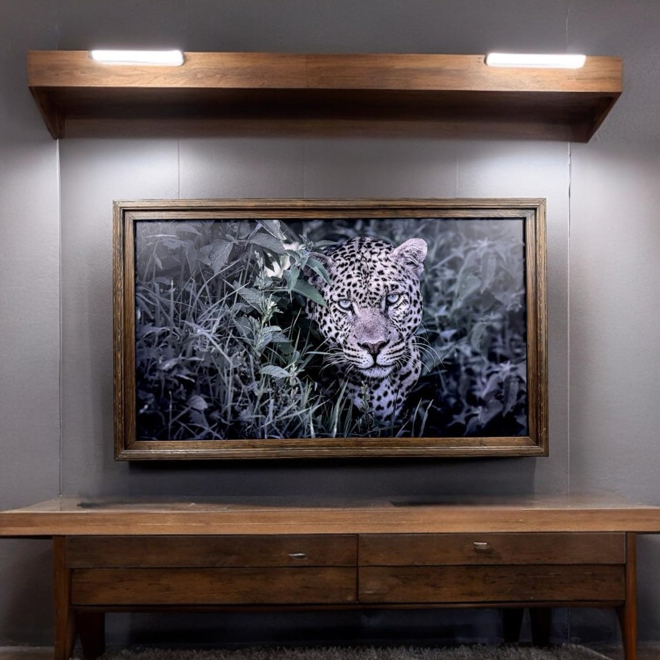 32,43,50,& 55 Inch Handcrafted TV frame for Samsung The Frame TV, Rustic Dark Wood Stain (not for use with other tv models) (55 INCH)