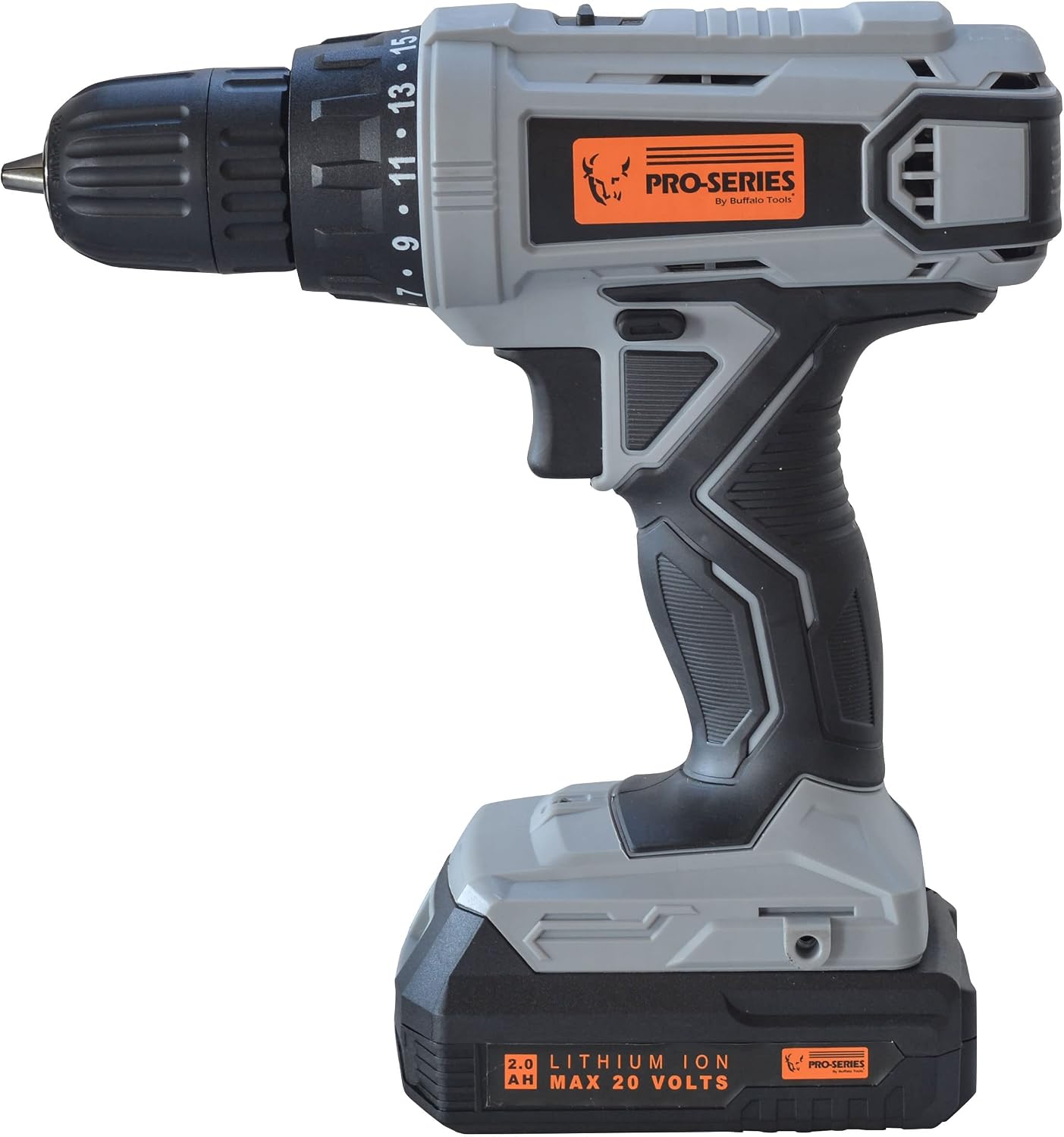 Buffalo Tools LIDDFKIT20: 5 Piece Combo Kit With Fan - 3/8 Inch Drill And 1/4 Inch Impact Driver Set With 20V Lithium Ion Rechargeable Battery And Charger And 3-Speed Cordless Fan