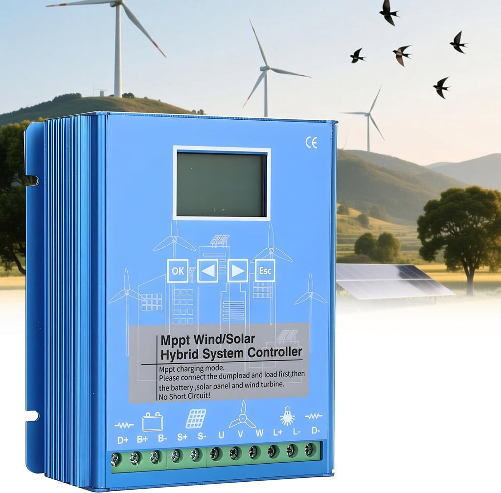 Off Grid Hybrid Wind Solar Controller,3000w-8000w Wind Turbine Generator Solar Panel Auto Regulator,Multiple Load Control Modes,Customize Settings According Needs 6000W