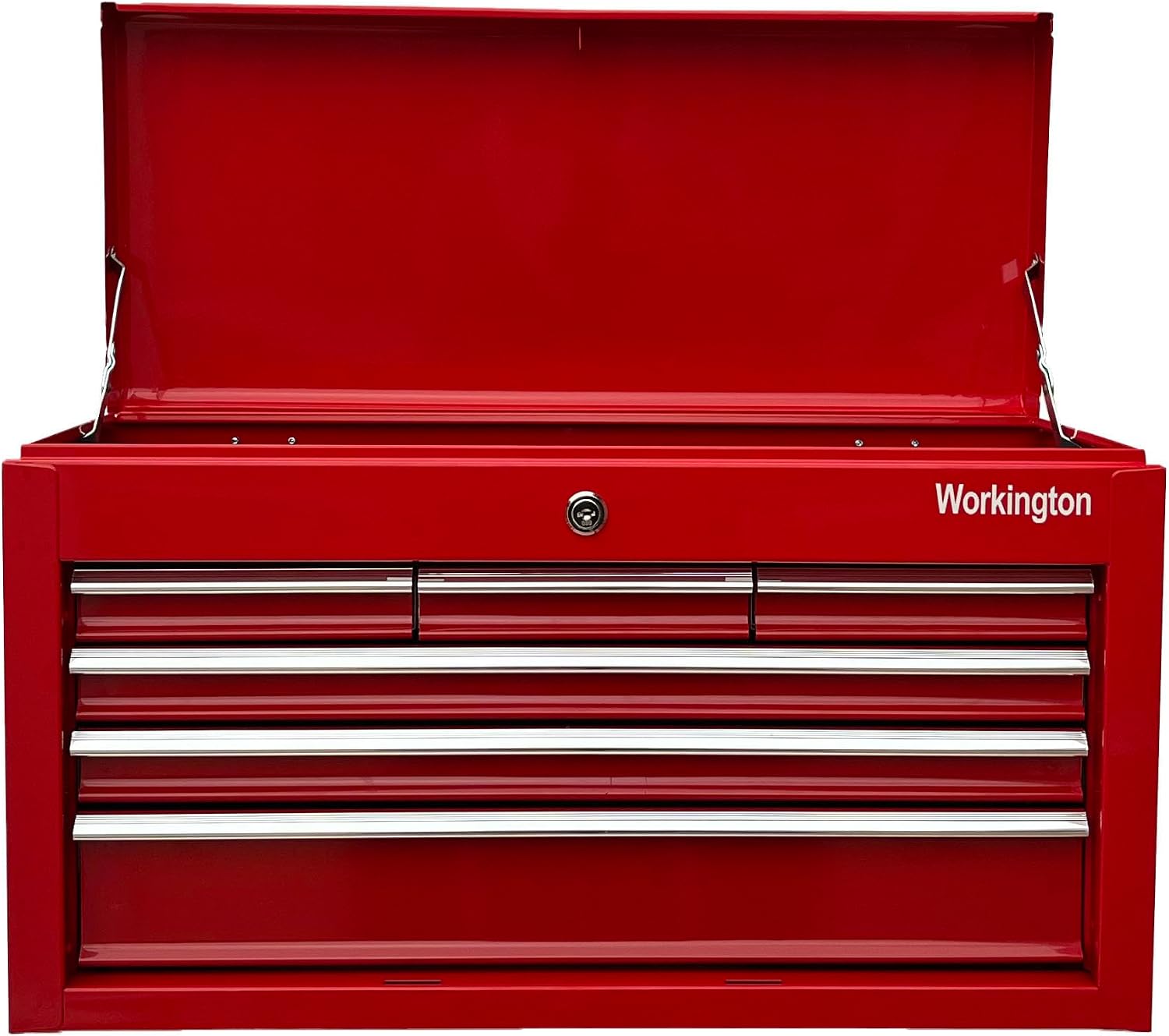 Workington Portable Metal Tool Chest with 6 Drawers, 24' 6-Drawer Tool Chest Cabinet with Ball Bearing Drawer Slides, Steel Tool Storage Box Organizer 4005 Red