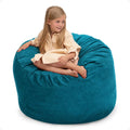 Ultimate Sack 3000 3-Foot Bean Bag Chair, Teal Suede Cover – Oversized Foam Lounger, Floor Seat, Small Sofa, or Couch Bed for Living Area, Gaming Room, or Reading Lounge