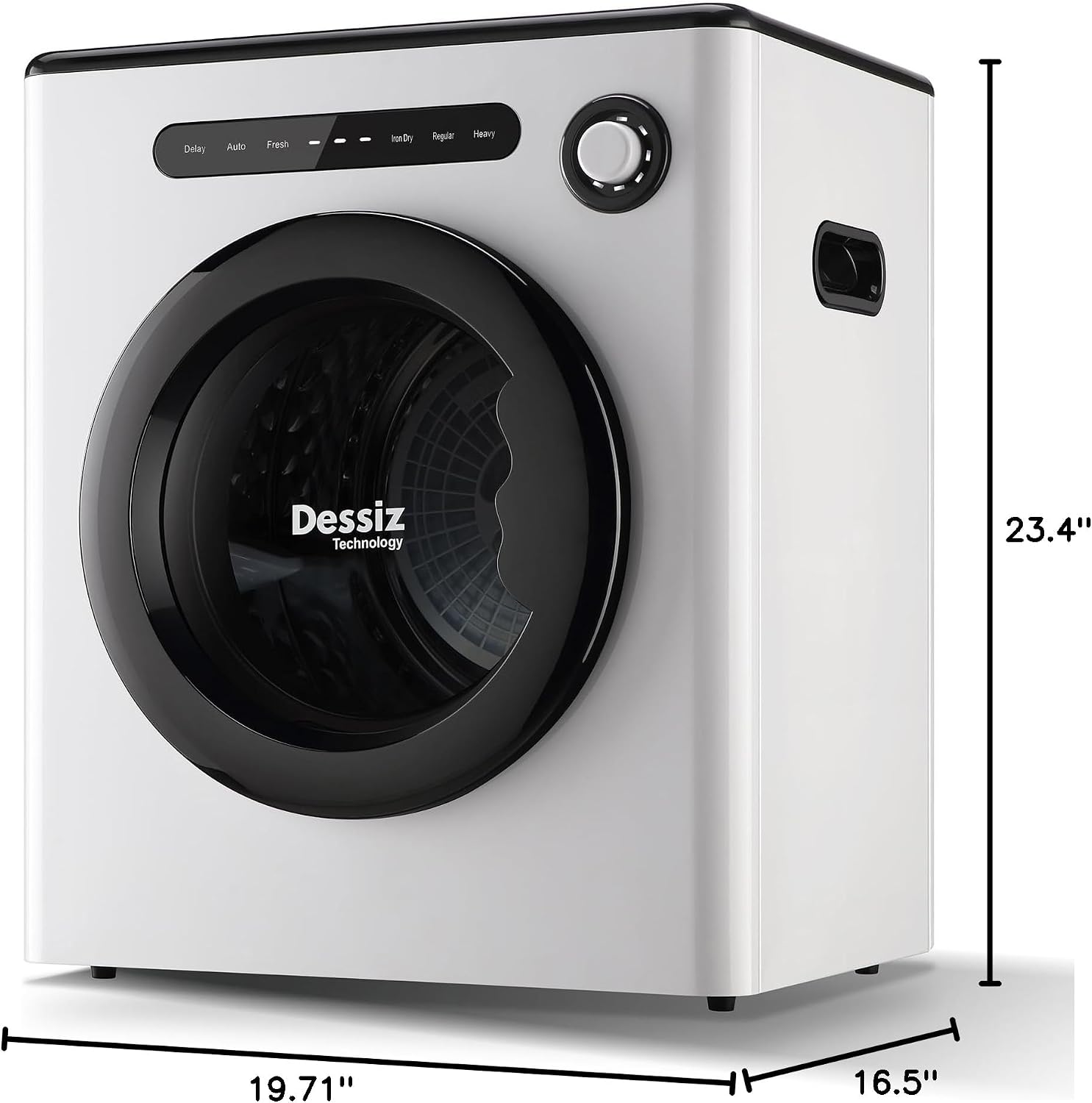 Dessiz 1.6 Cu.Ft.,11LBS Compact Dryer 950W Portable Clothes Dryer Machine with Stainless Steel Drum and Exhaust Hose,Dryer for RVs, Apartments,Dorm Rooms- Quiet, Sturdy,Easy to Use and LED Display