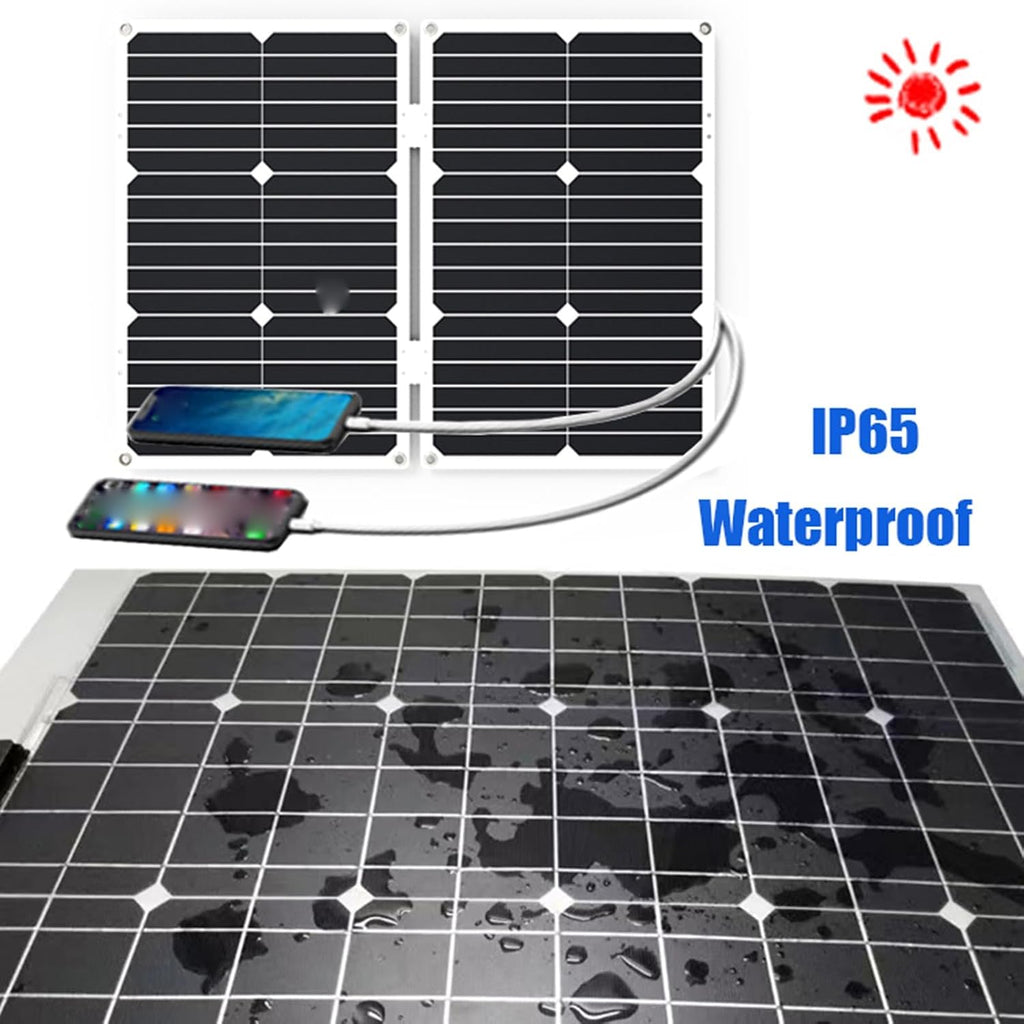 Solar System Kit - 3000W/4000W Inverter with 50A MPPT Controller and 50W Foldable Solar Panel, Home Grid Generator (800W, 12V-110V)