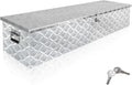 Aluminum Underbody Truck Box 49'×13'×10' Pick up Square Storage Toolbox Heavy Duty Diamond Plate Tool Boxes with Side Handle Buckle Lock and Keys for Storage and Organization
