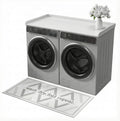 FIMELLO 27.6' x 54' Washer and Dryer Countertop, Laundry Countertop with Edge Rails, Washer and Dryer topper, Washing Machine Topper, Laundry Table for Folding Clothes and Storage, White