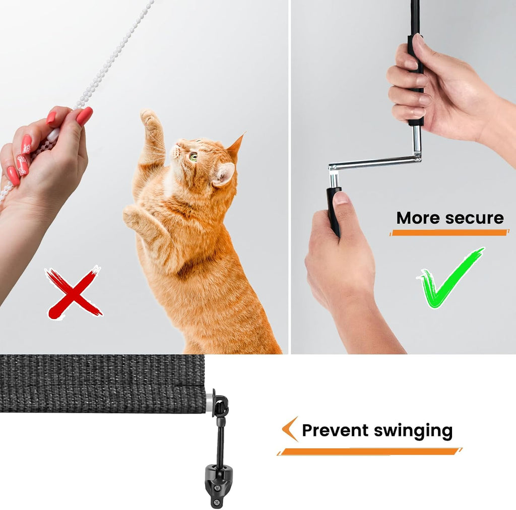 10'W x 8'H Gray Outdoor Roller Shade with Crank Wand Patio Shades Roll up, Privacy Protection & UV Blocking for Pergola | Gazebo