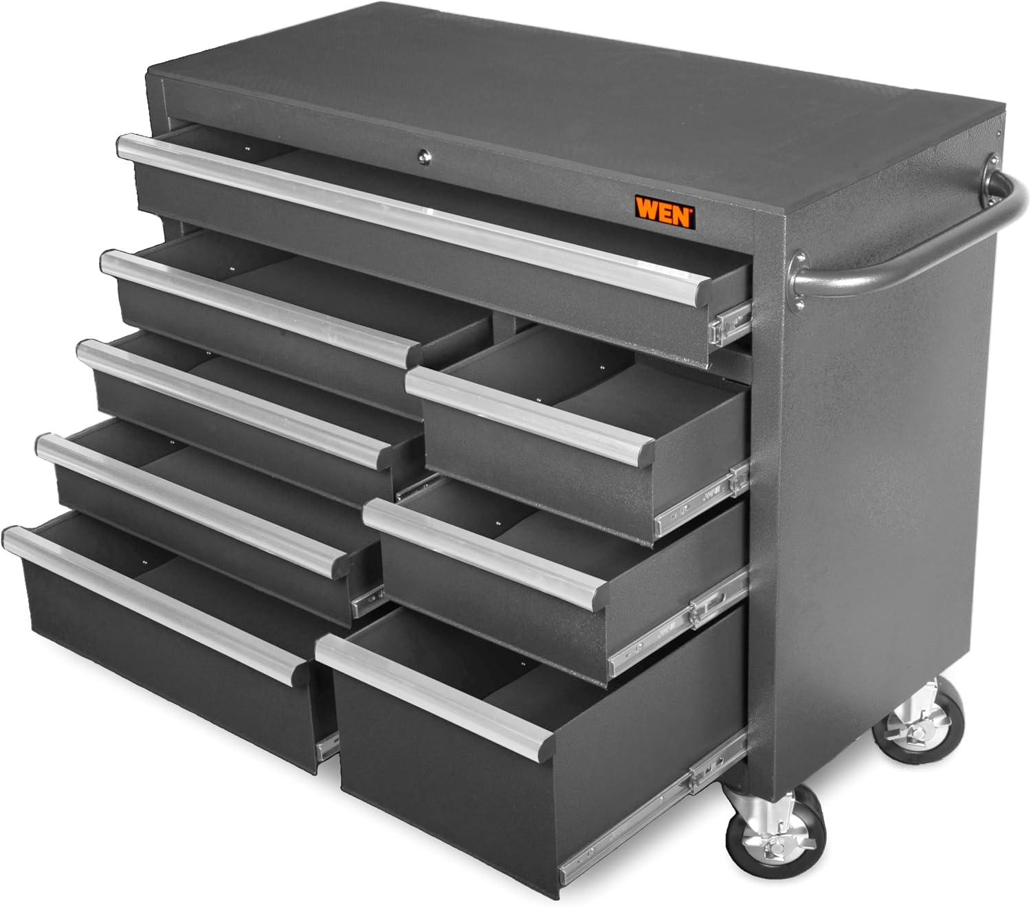 Wen 42-Inch Premium Rolling Tool Cabinet, Black, Heavy Duty 21-Gauge Powder-Coated Steel Construction (GG422B)