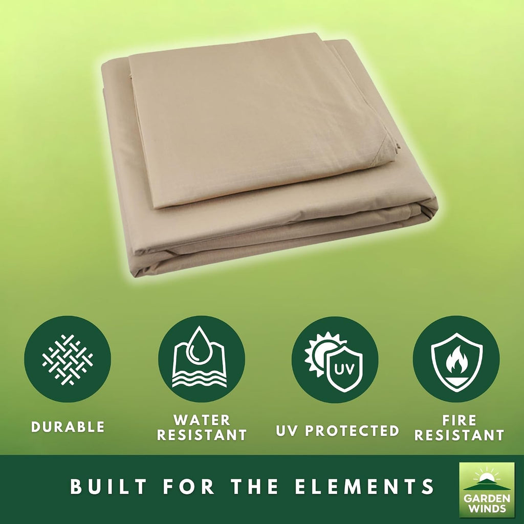 Garden Winds Reinforced Replacement Canopy Top Cover Compatible with The S-582D, S-582DN Garden Treasures 8' x 8' Gazebo - Classic Sand, RipLock 350