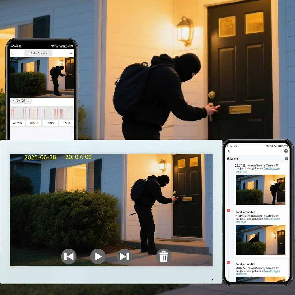 Smart Video doorbell intercom System videophone for Home with 10.1 inch Big Touch Screen, 1080p Night Vision doorbell Camera with Monitor, Tuya APP, Talk, Video Recording, Unlock, Playback