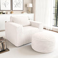 HABUTWAY Bean Bag Chair for Adults with Pillow, Giant Bean Bag Chairs with Ottoman, Comfy Dorm Chair with High Backrest & Wider Armrest, Lounger Chair Indoor for Bedroom Living Room(Beige)