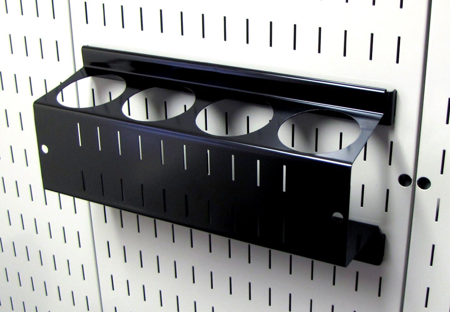 Wall Control Pegboard Spray Can Holder Bracket and Aerosol Can Organizer Pegboard and Slotted Tool Board - Black (Pack of 6)