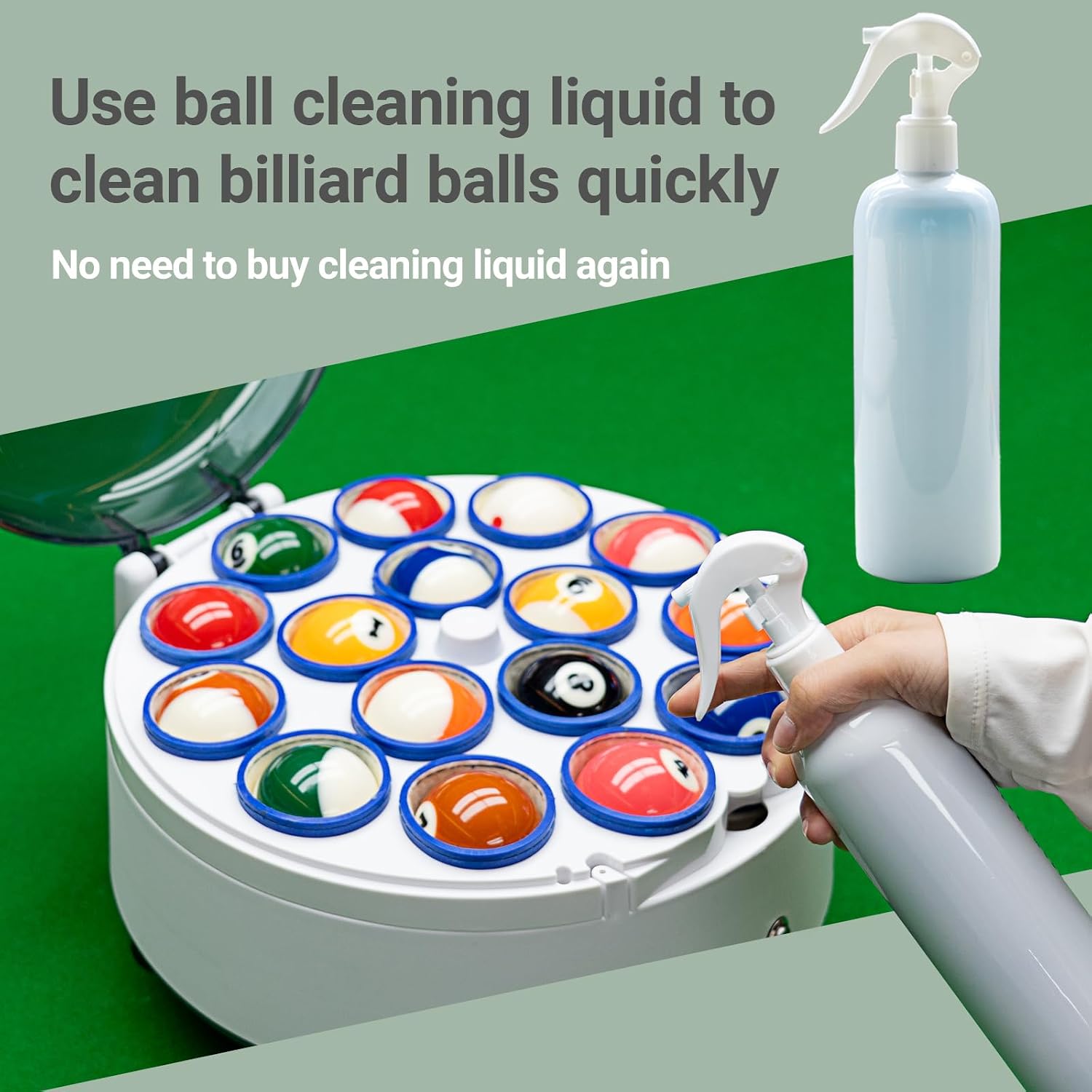 Pool Ball Cleaner Pool Ball Polishing Cleaning Machine Billiard Ball Cleaner Electronic Pool Balls Polishing for 16 Billiard and Snooker Balls 110V 180V