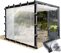 Outdoor Waterproof Curtains Clear Tarp Plastic Transparent Side Panels with Grommets for Porches, Pergola, Gazebo(12' x 20')