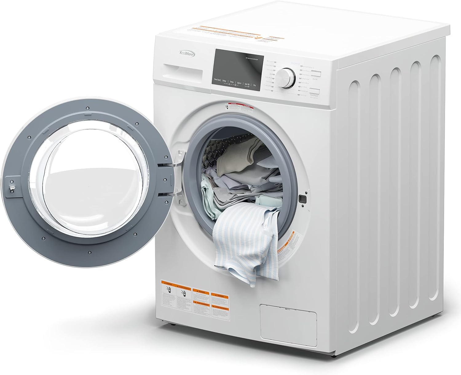 KoolMore 2-in-1 Front Load Washer and Dryer Combo, 2.7 Cu. Ft., for Apartment, Dorm, RV, 16 Wash and 4 Dry Cycles, Compact Space Saver [White] [120V] (FLC-3CWH)